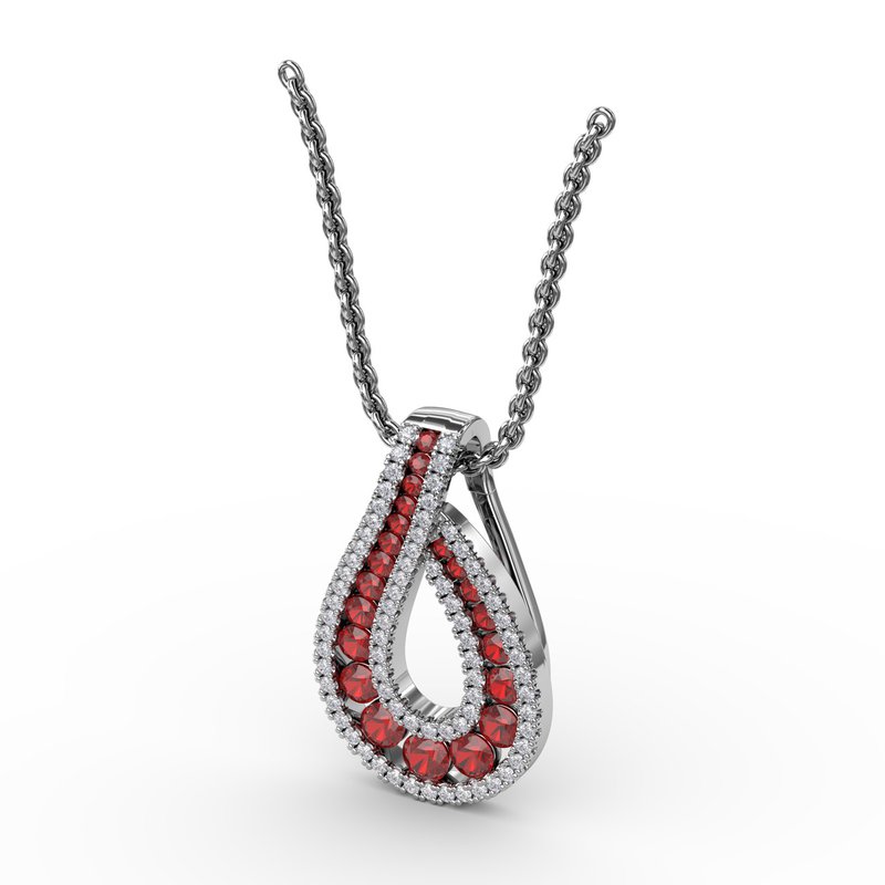 Infinity Loop Ruby Pendant P1516R - TBird