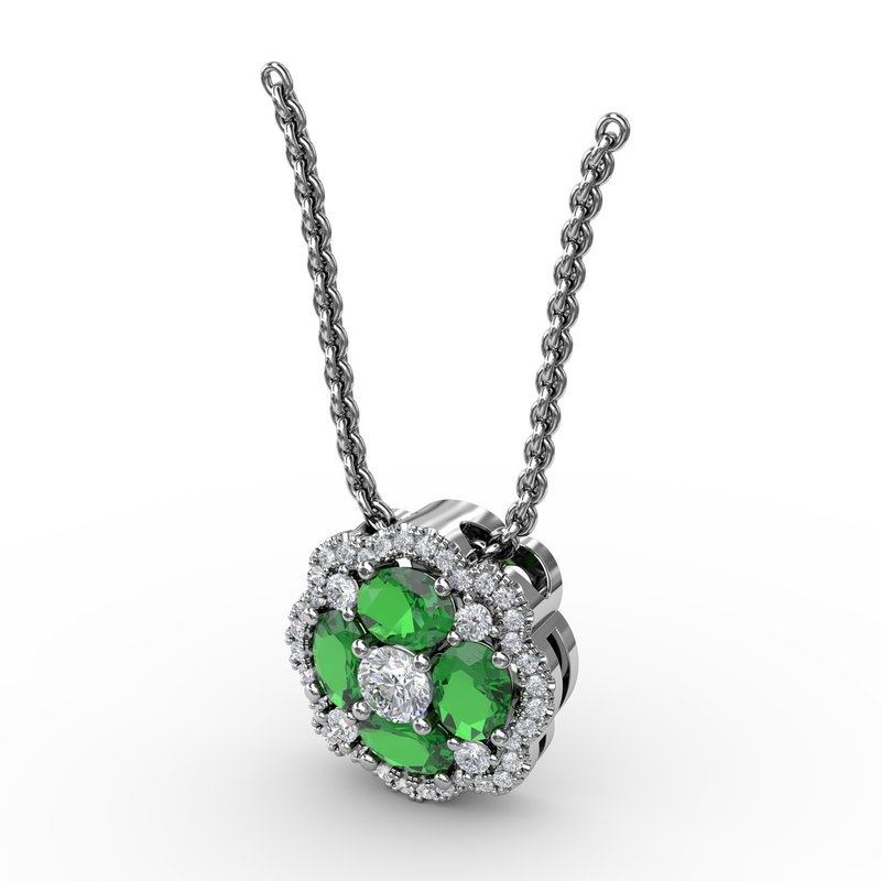 Love in Bloom Emerald and Diamond Pendant P1574E - TBird