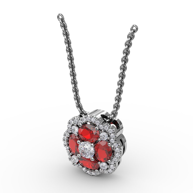 Love in Bloom Ruby and Diamond Pendant P1574R - TBird