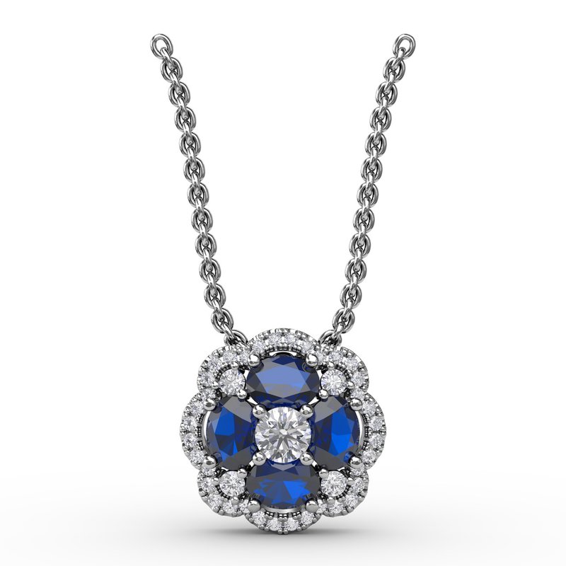 Love in Bloom Sapphire and Diamond Pendant P1574S - TBird