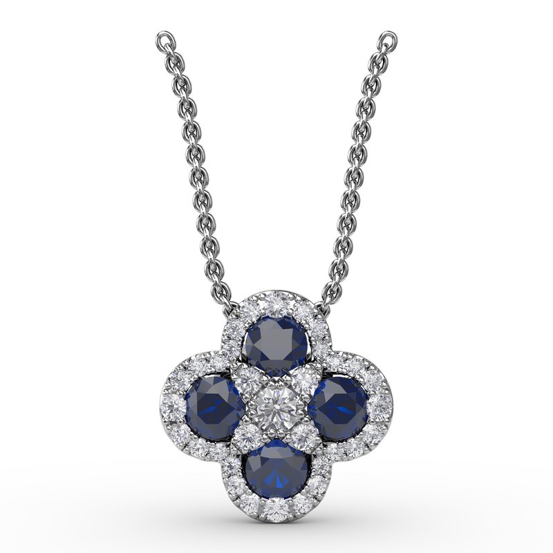 Flower Sapphire and Diamond Pendant P1643S - TBird