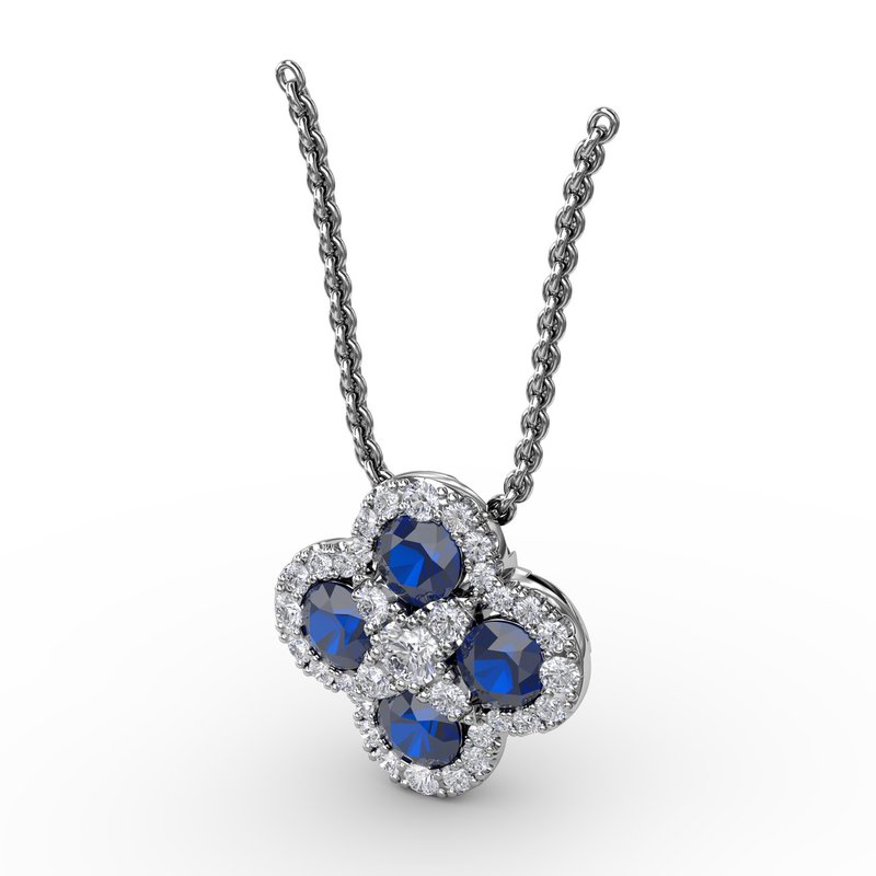 Flower Sapphire and Diamond Pendant P1643S - TBird