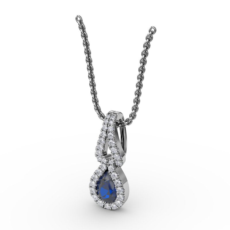 Make A Statement Sapphire and Diamond Pendant P1674S - TBird