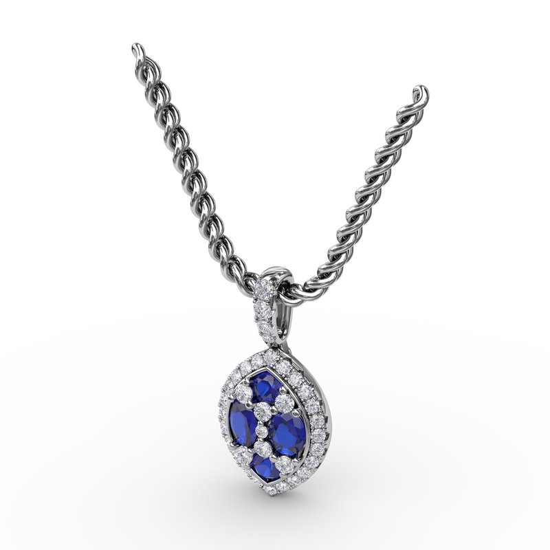 Marquise Sapphire and Diamond Pendant P1733S - TBird