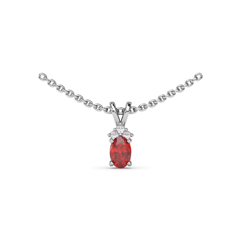 Oval Ruby and Diamond Pendant P1857R - TBird