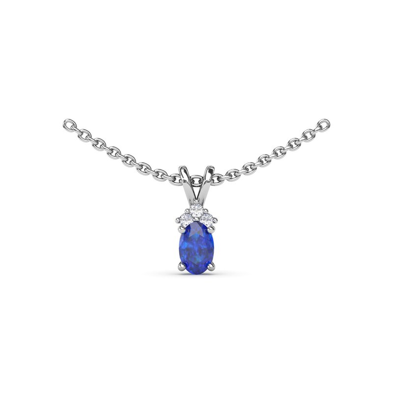 Oval Sapphire and Diamond Pendant P1857S - TBird