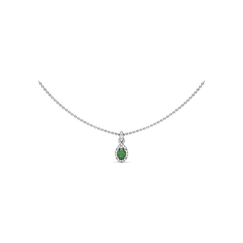 Love Knot Emerald and Diamond Pendant P1884E - TBird