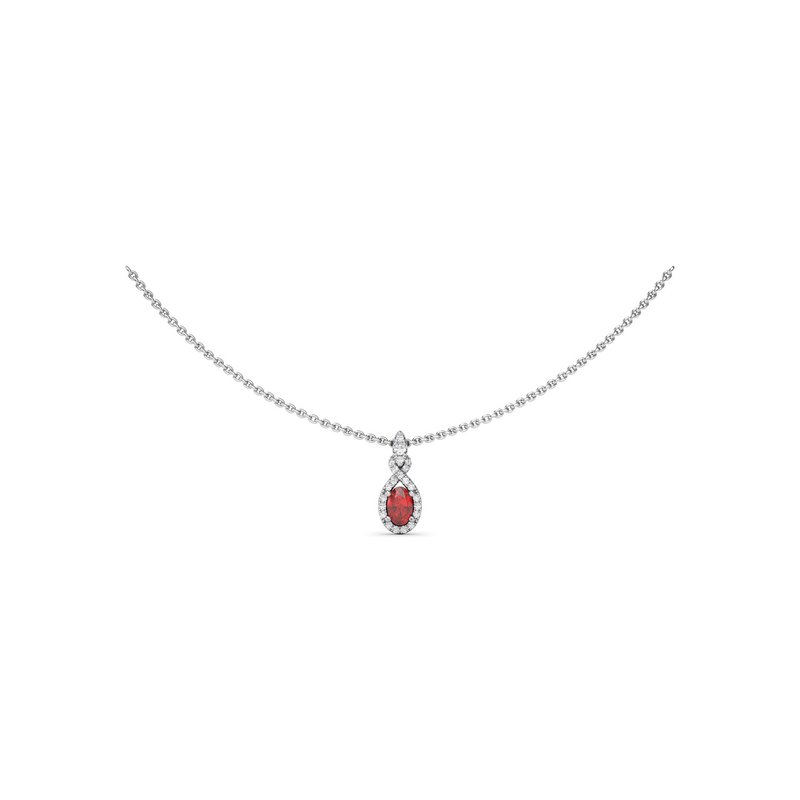 Love Knot Ruby and Diamond Pendant P1884R - TBird