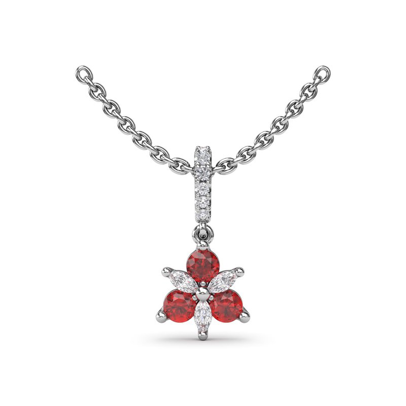 Trio Stud with Marquise and Ruby Diamond Pendant P1894R - TBird