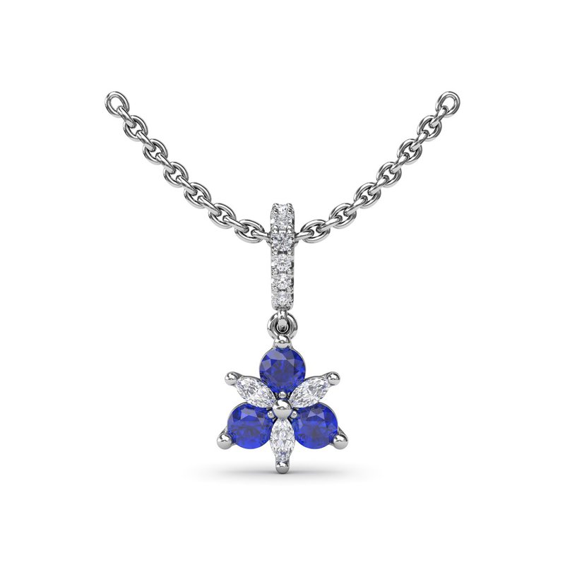 Trio Stud with Marquise and Sapphire Diamond Pendant P1894S - TBird