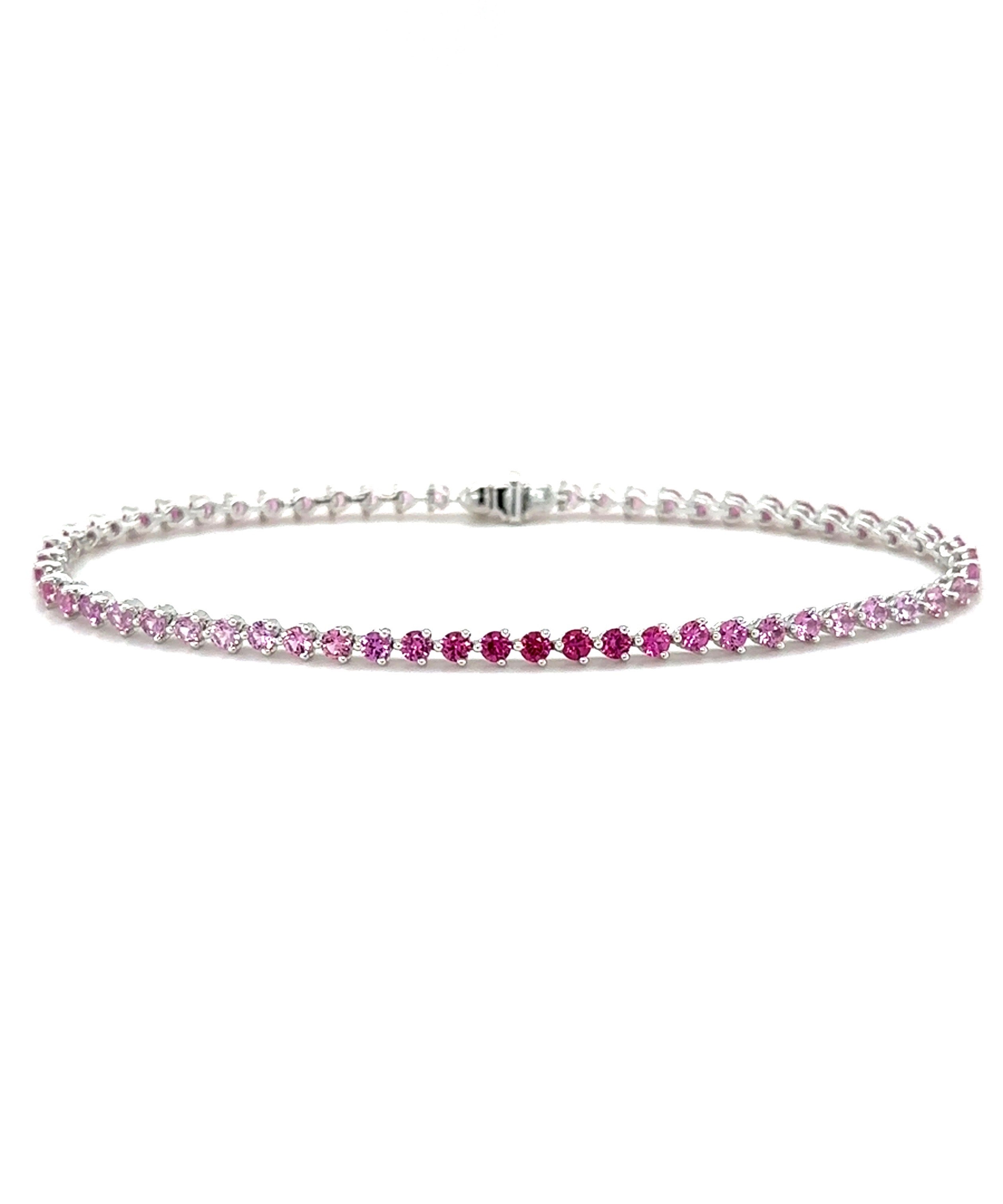 Pink Sapphire Line Bracelet 237-JSA