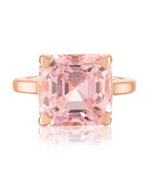 Pink Tourmaline Asscher Cut Ring 319-JSA