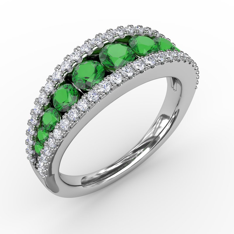 Walk This Way Emerald and Diamond Ring R1348E - TBird