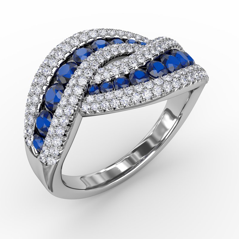 Intertwining Love Sapphire and Diamond Ring R1486S - TBird