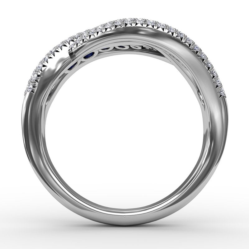 Intertwining Love Sapphire and Diamond Ring R1486S - TBird