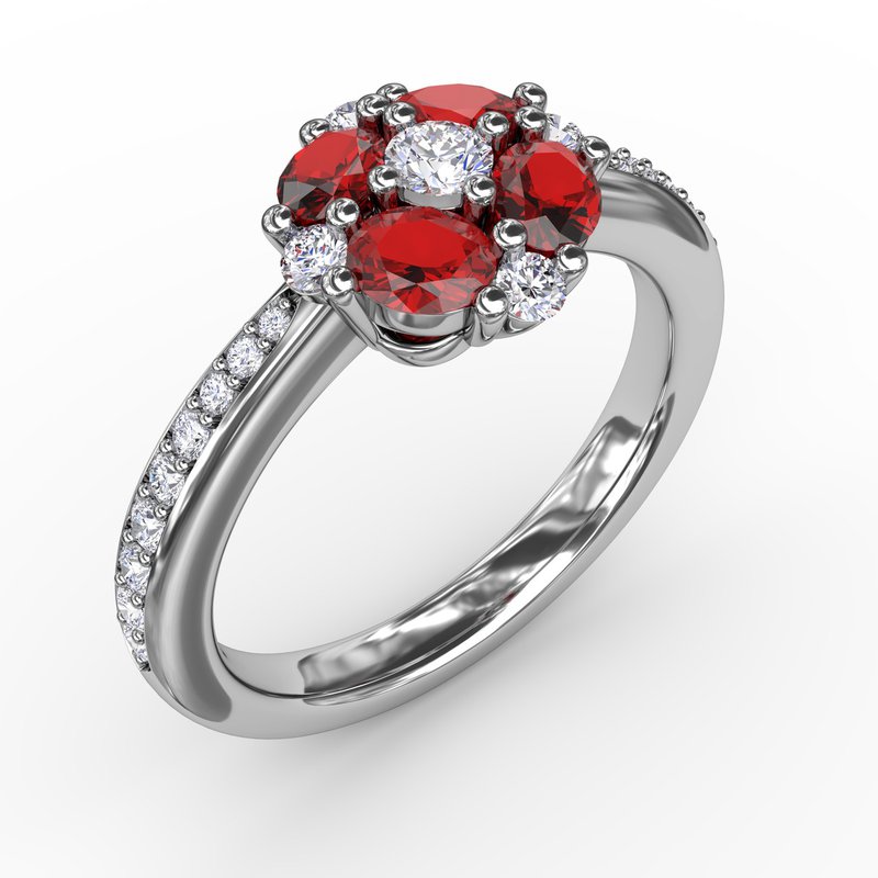 Floral Ruby and Diamond Ring R1536R - TBird