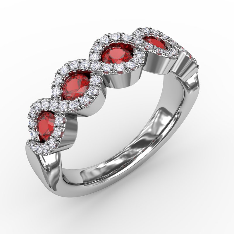 Hold Me Close Ruby and Diamond Twist Ring R1540R - TBird