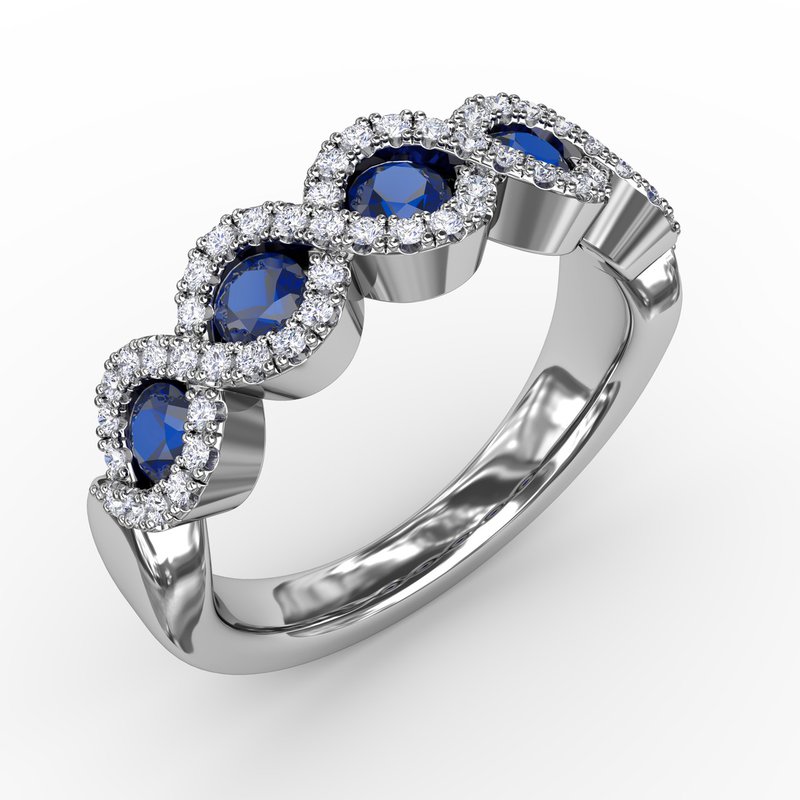 Hold Me Close Sapphire and Diamond Twist Ring R1540S - TBird