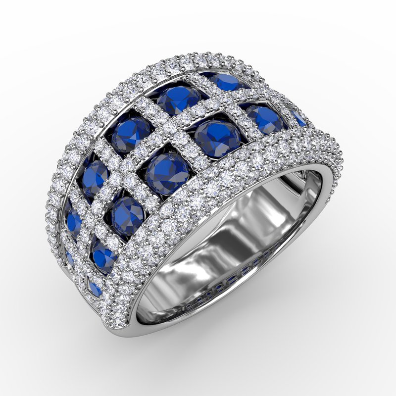 Bold and Beautiful Sapphire and Diamond Ring R1541S - TBird