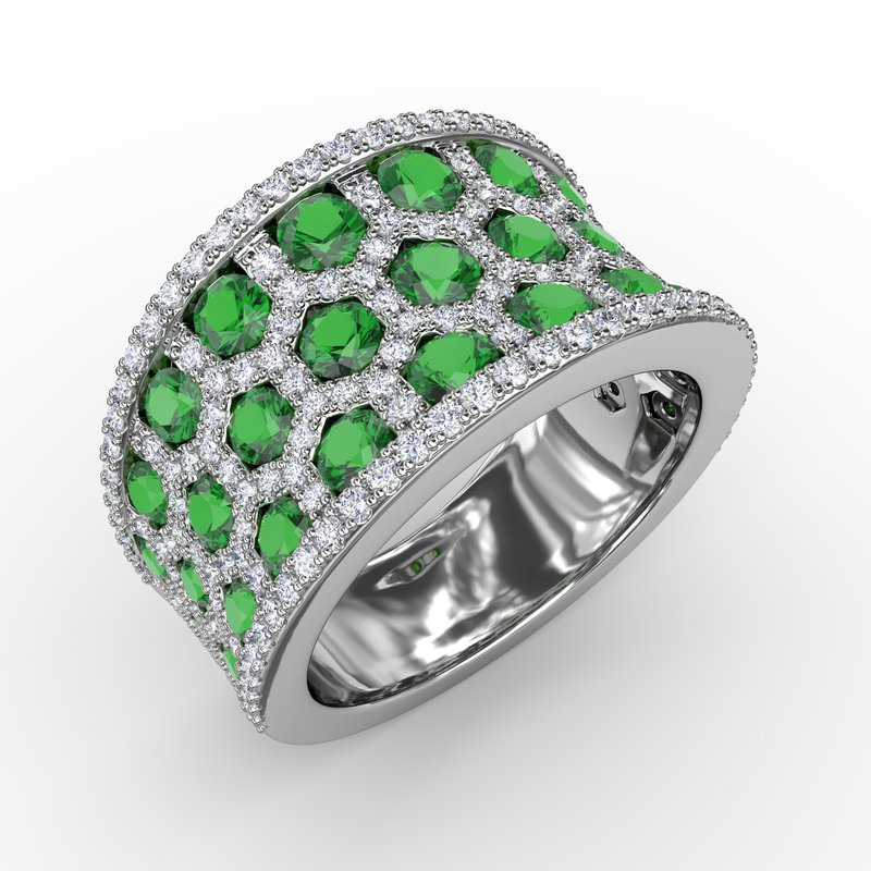 Motif Emerald and Diamond Ring R1558E - TBird