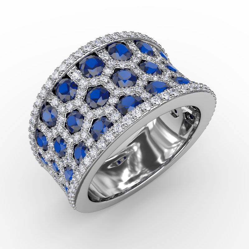 Motif Sapphire and Diamond Ring R1558S - TBird