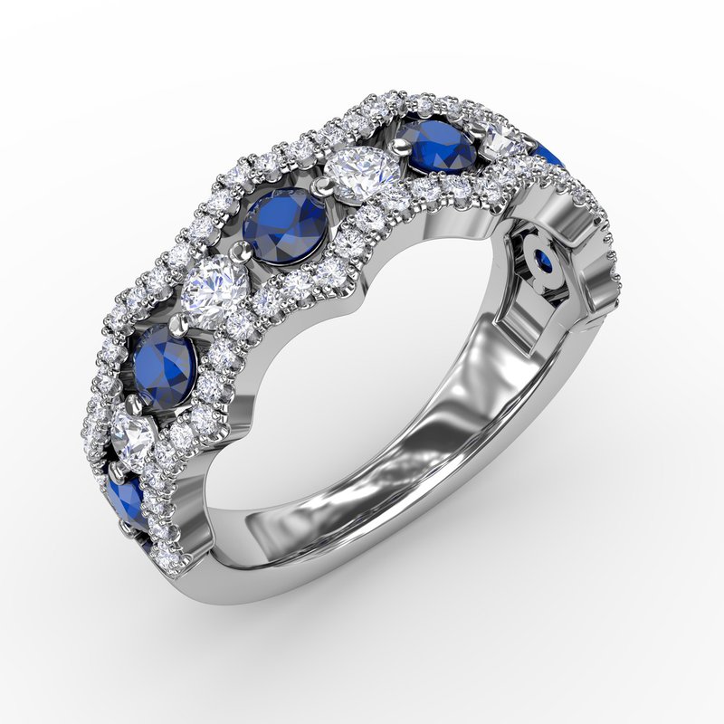 Endless Romance Sapphire and Diamond Wave Ring R1568S - TBird