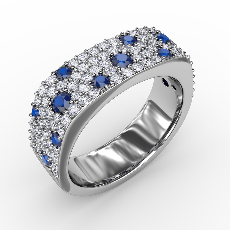 Under the Stars Sapphire-Speckled Diamond Ring R1632S - TBird