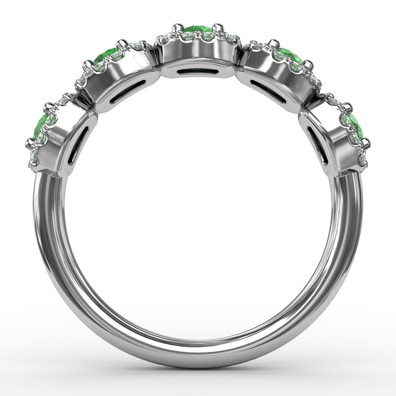 Blossoming Love Emerald and Diamond Ring R1645E - TBird