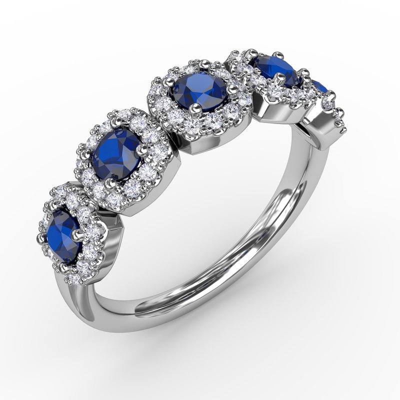 Blossoming Love Sapphire and Diamond Ring R1645S - TBird