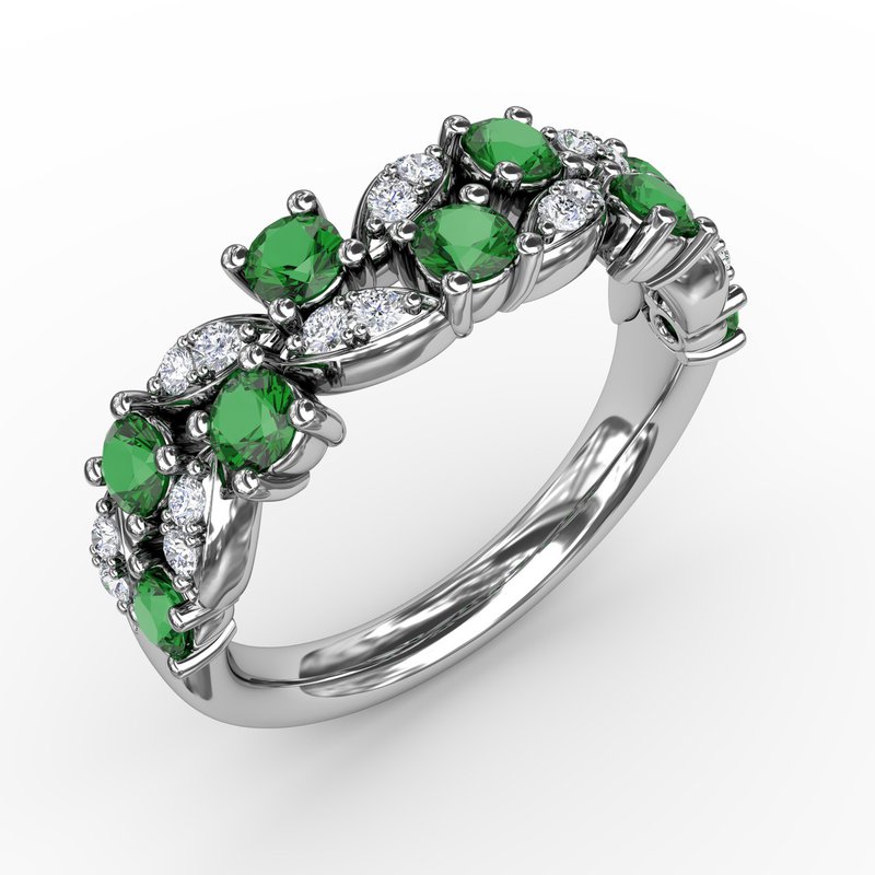 Marquise Emerald and Diamond Ring R1736E - TBird