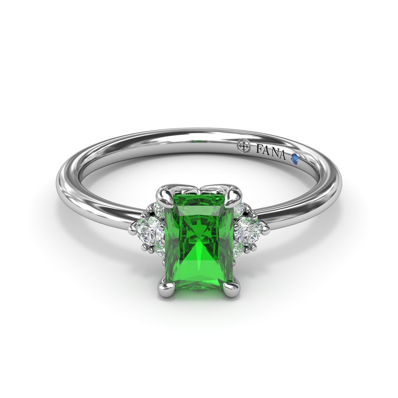 Emerald and Diamond Cluster Ring R1795E - TBird