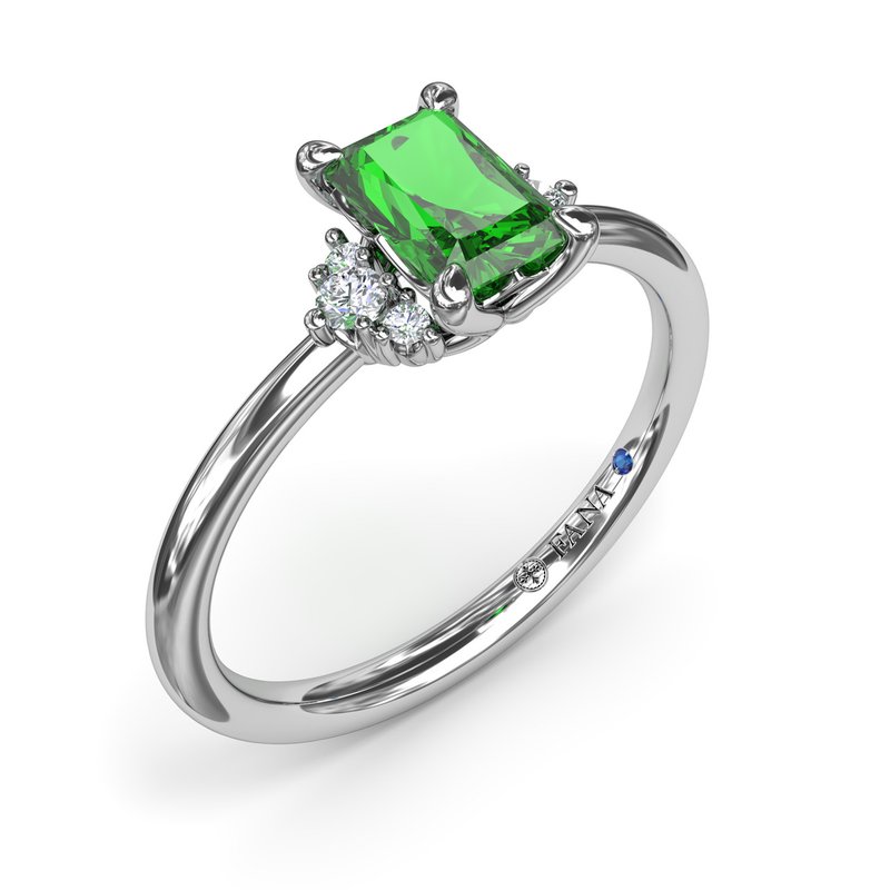 Emerald and Diamond Cluster Ring R1795E - TBird