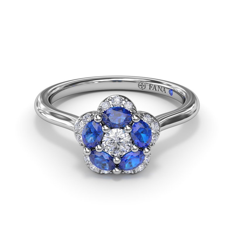 Floral Sapphire and Diamond Ring R1848S - TBird