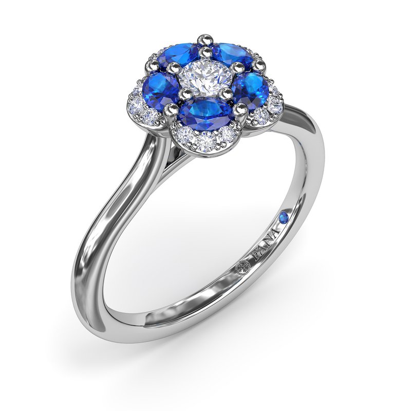 Floral Sapphire and Diamond Ring R1848S - TBird