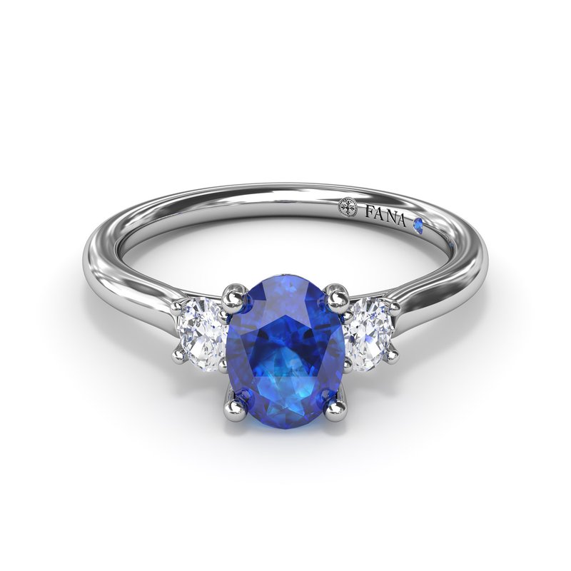 Three Stone Sapphire and Diamond Ring R1852S - TBird