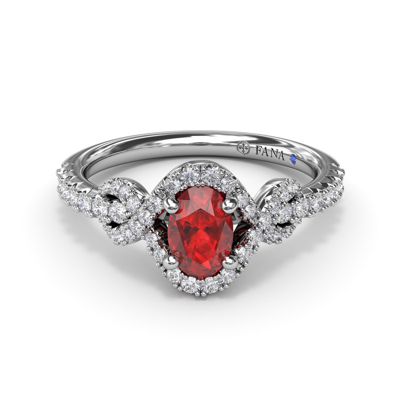 Love Knot Ruby and Diamond Ring R1884R - TBird