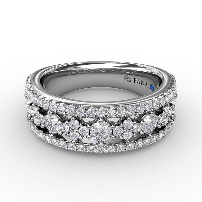 Triple-Row Diamond Patterned Band R2011 - TBird