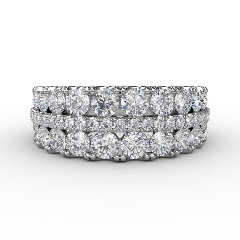 Triple-Row Round Diamond Band R2054 - TBird