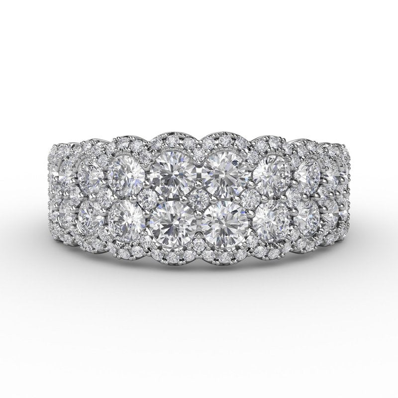 Multi-Layered Round Diamond Band R2055 - TBird