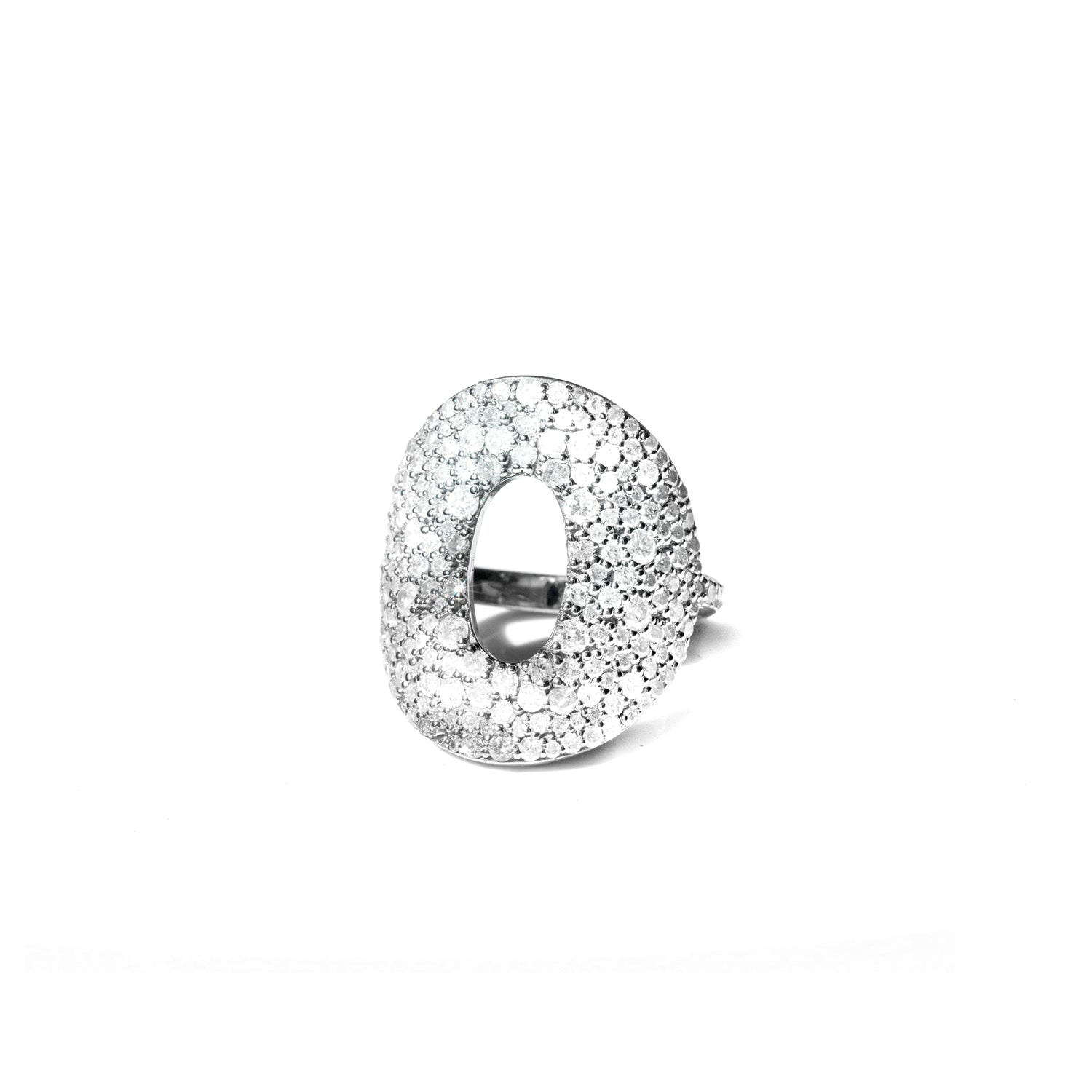 Diamond Cobblestone Open Saddle Ring R466 - TBird