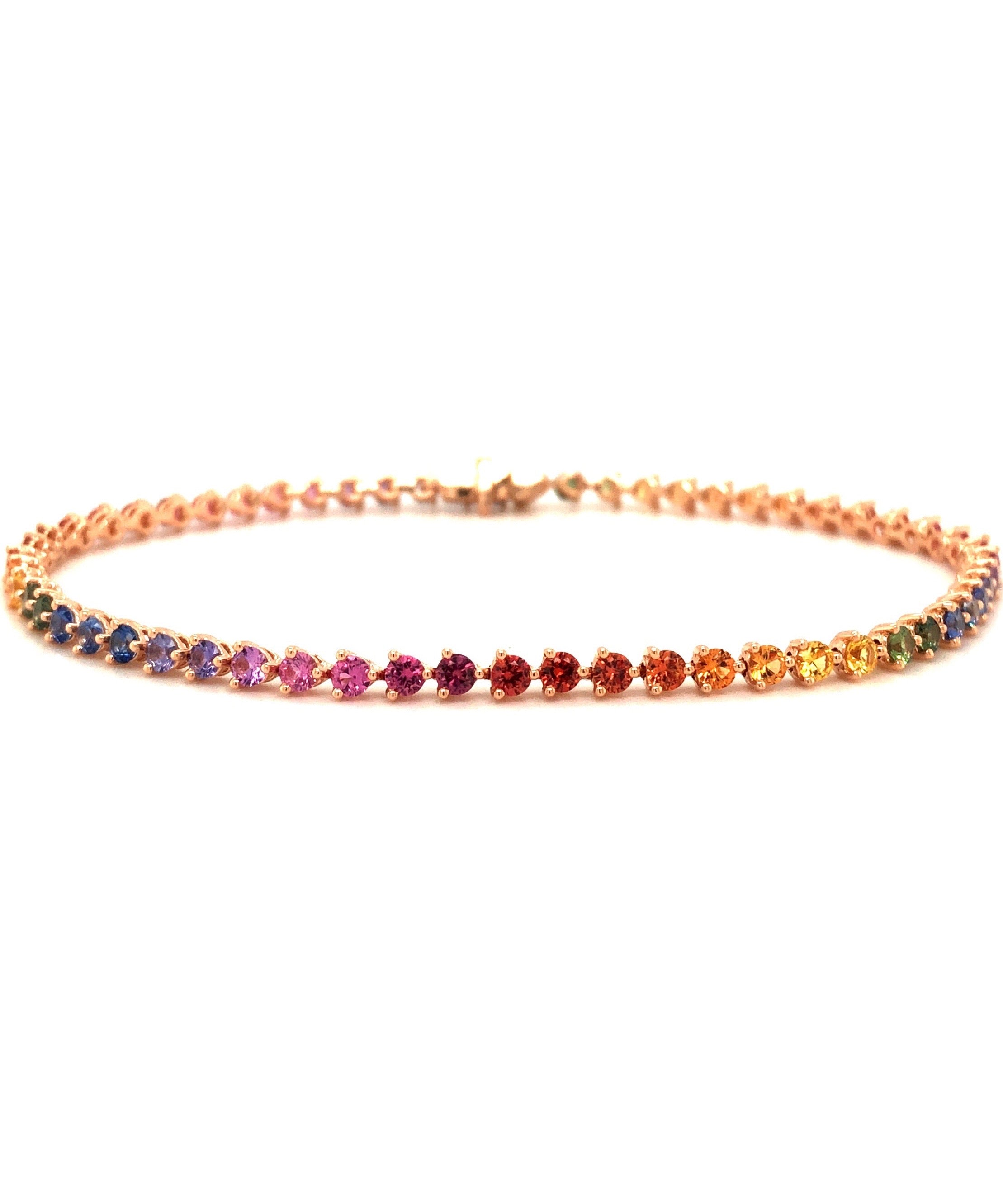 Rainbow Sapphire Line Bracelet 239-JSA