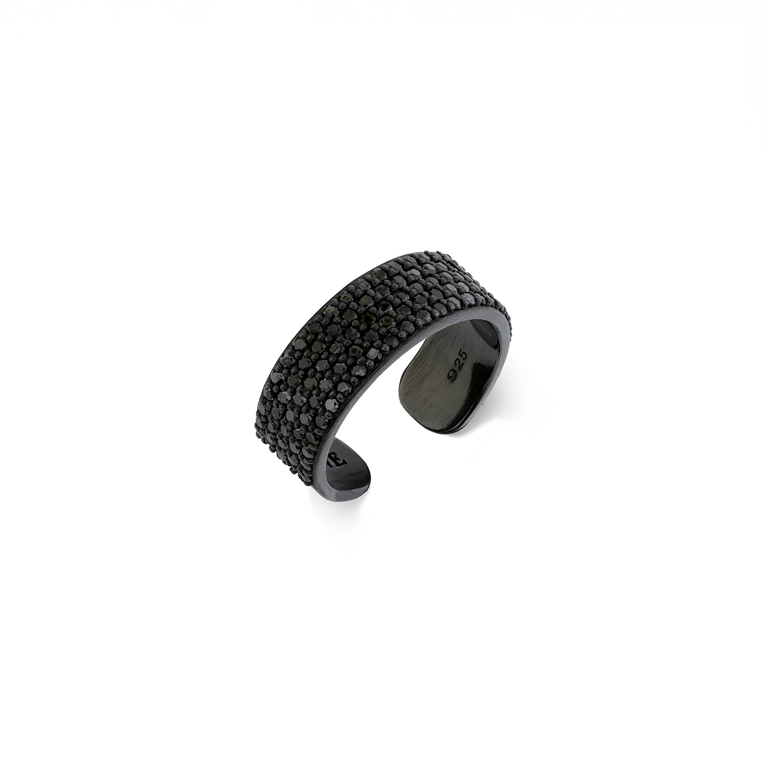 Mini Black Diamond Cuff Ring RB020 - TBird