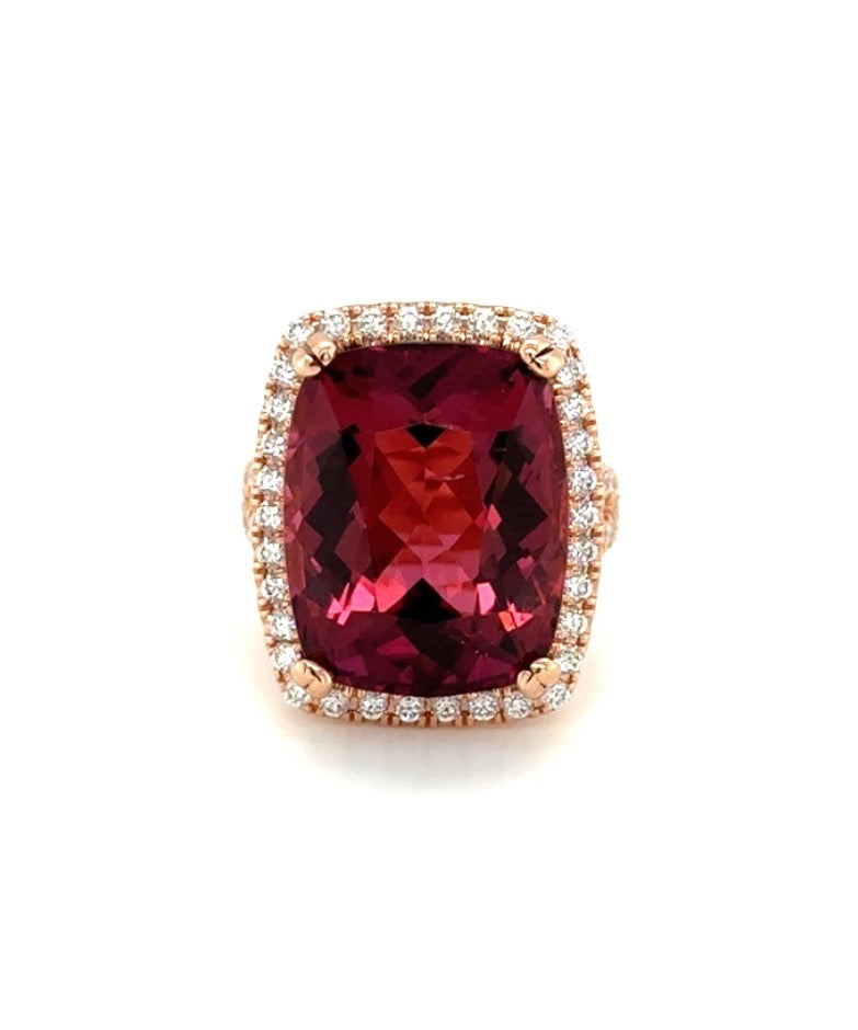 Rubellite Ring with Diamonds 50-JSA