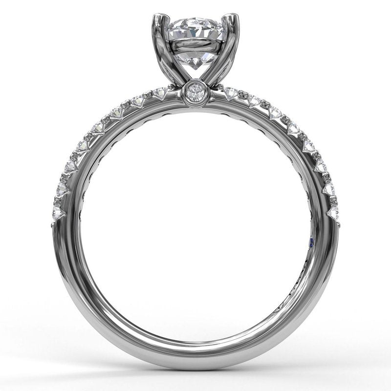 Classic Single Row Engagement ring with an Oval Center Diamond. S3002 - TBird