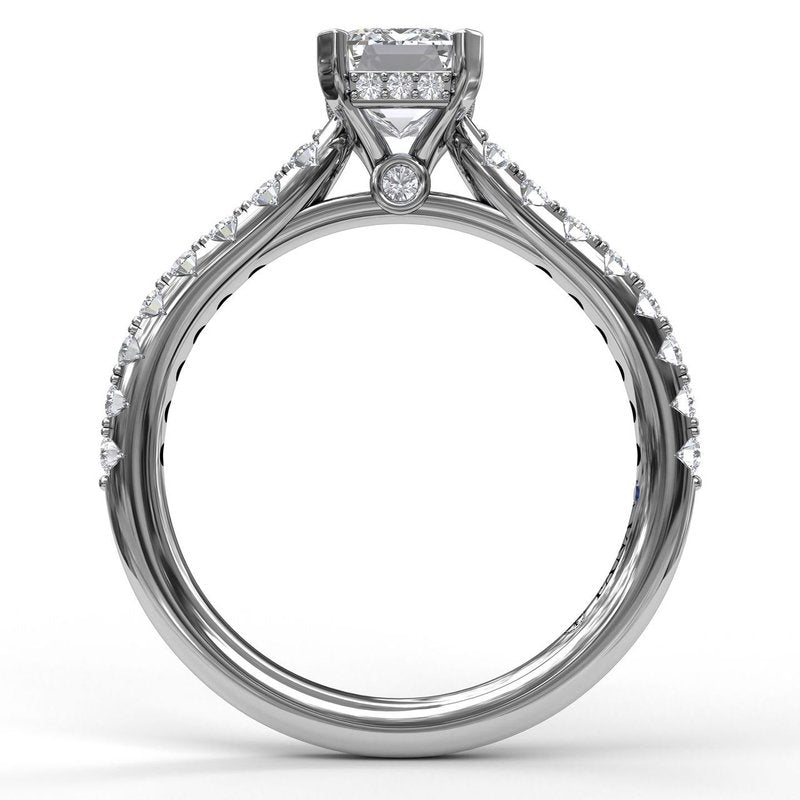 Emerald Cut Solitaire With Hidden Halo S3023 - TBird