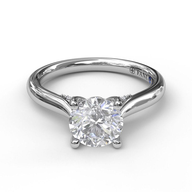 Round Cut Solitaire With Decorated Bridge S3046 - TBird