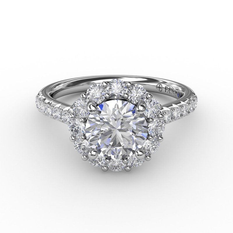 Classic Round Halo Engagement Ring S3123 - TBird