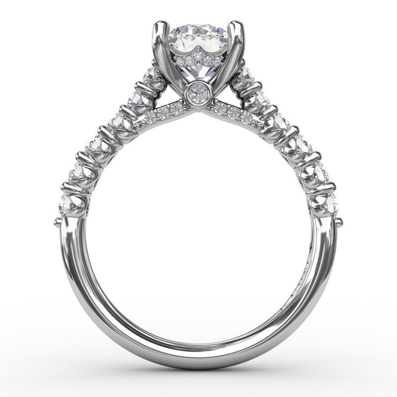 Contemporary Diamond Solitaire Engagement Ring With Hidden Halo S3216 - TBird