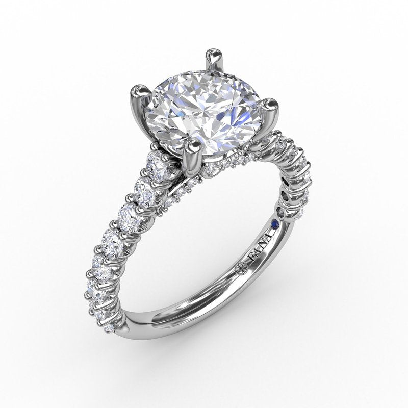 Contemporary Diamond Solitaire Engagement Ring With Hidden Halo S3219 - TBird