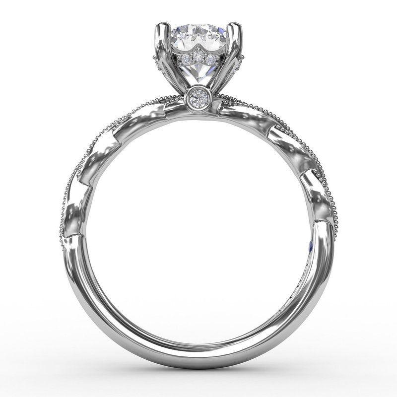 Classic Diamond Solitaire Engagement Ring With Diamond Twist Band S3248 - TBird